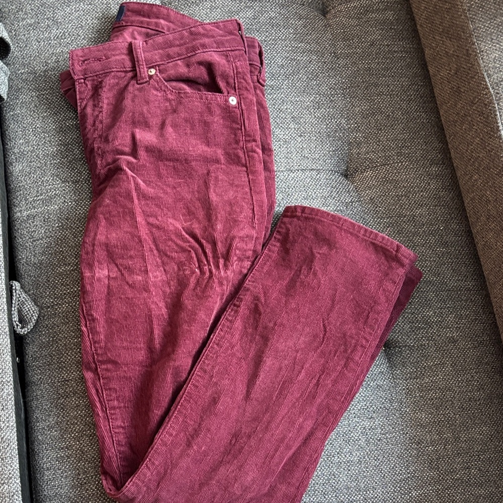 GAP Classic Straight Corduroy Pants - Deep Red